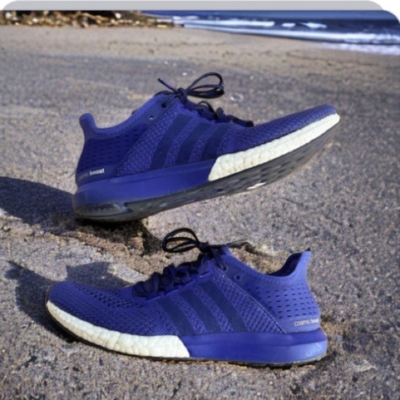 ADIDAS CC Cosmic Boost Purple White Running Shoes Men Sz 9 Sneaker - Picture 1 of 12